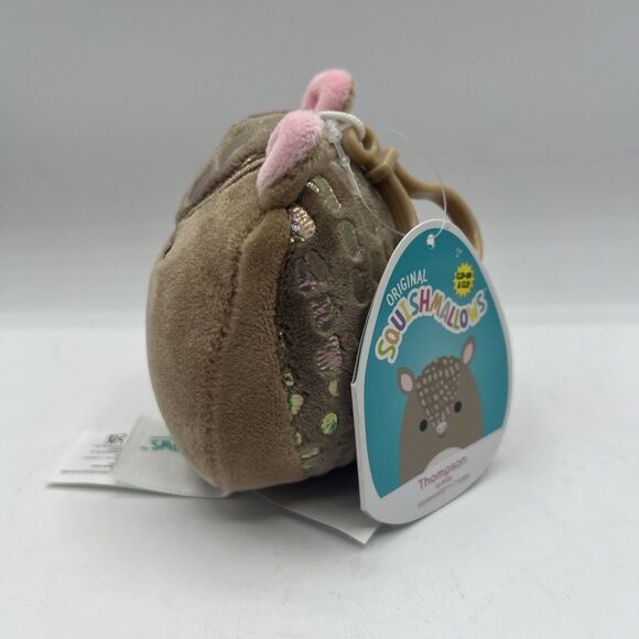 Thompson (The Armadillo) 3 Inch Squishmallow Clip. Kellytoy Squishmallows. NEW. - Picture 2 of 5